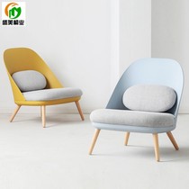 Blue small fresh sofa and chair Net red single leisure sofa and chair lazy conference room reception chair lazy sofa