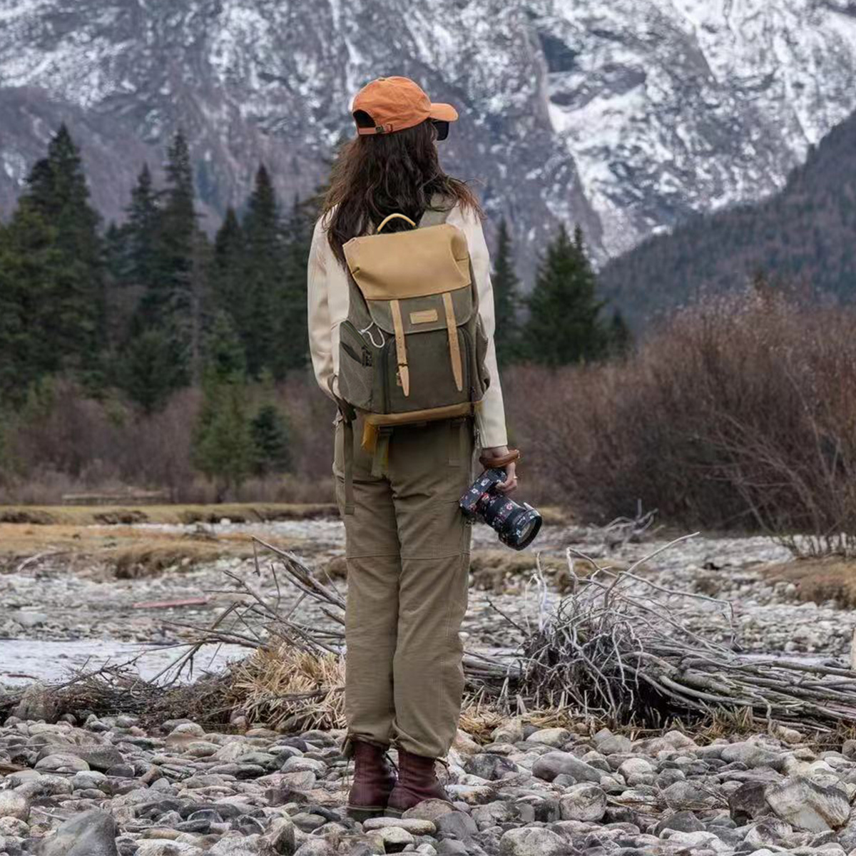 ナショナルジオグラフィックカメラバッグSLRバックパック写真バッグ牛革キャンバスレジャーアウトドアコンピュータバックパック