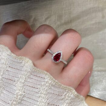 1.2 carat bred pigeon blood red ring for women