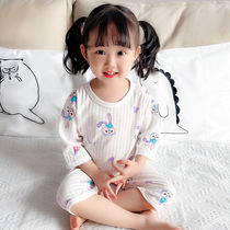 Children Sleeping Girl Boy Boy Summer Pure Cotton Suit 70% Sleeves Foreign Air Cute New Cartoon Baby Air Conditioning Suit