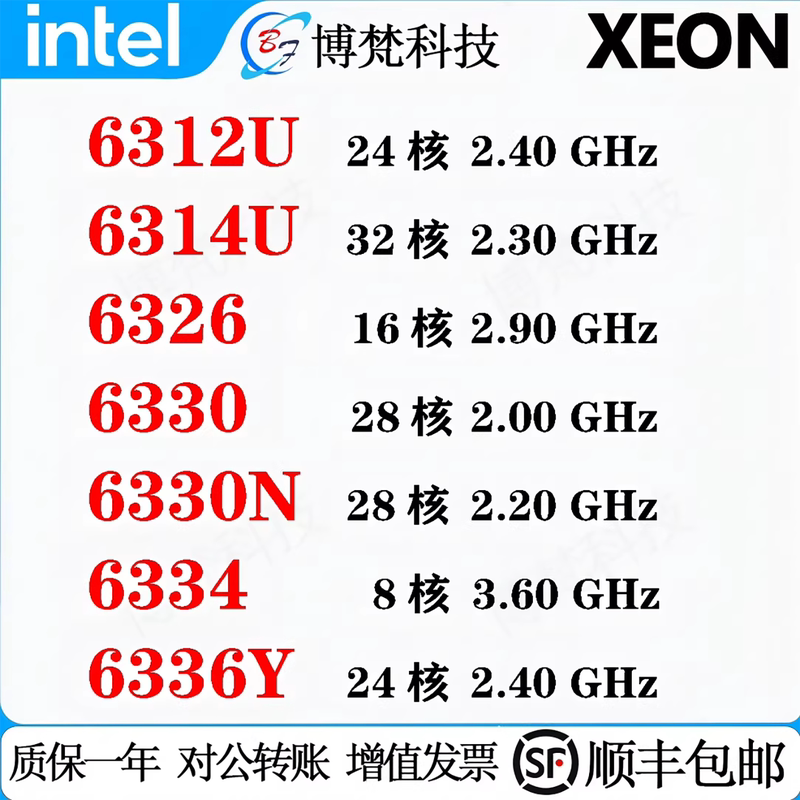 Intel Xeon cpu6312U 6314U 6326 6330 6330N 6334 6336Y LGA4189