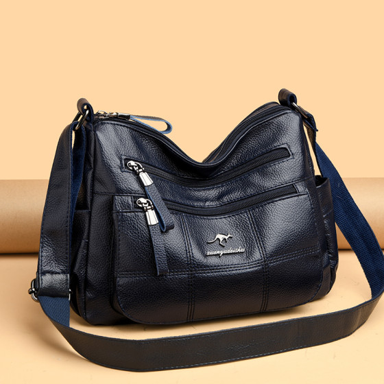 Brand Genuine Leather Large-Capacity Women's Bag 2026 New Fashion Versatile Mother Bag Casual Soft Cowhide Shoulder Crossbody Bag