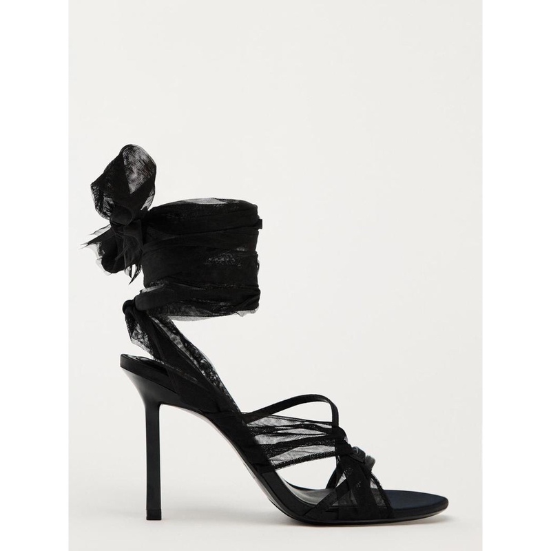 Zava Lhzr Niche Lace-Up Stunning Open-Toe High-Heeled Sandals for Women, New Summer Style, Paired with Skirts, French-Style Single Shoes