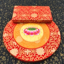 Buddhist Zen cushion Meditation mat Thickened round brown coconut silk meditation mat Futon Kneeling mat Buddha mat