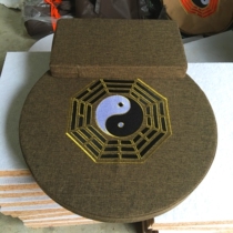 Taoist Bagua worship mat Coconut brown meditation cushion thickened linen round Tai Chi Bagua meditation mat