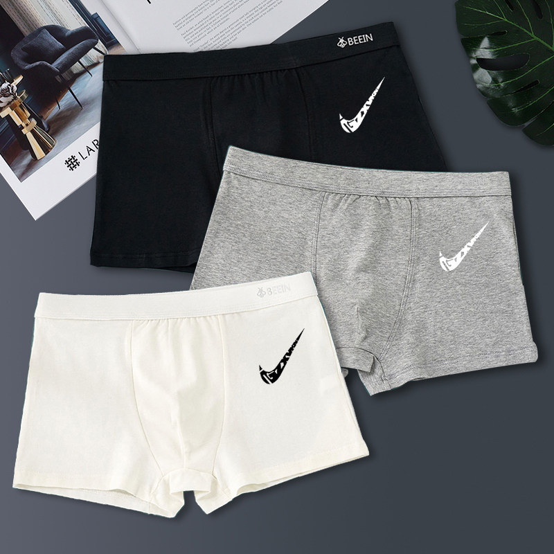 Underwear men's cotton thin section tide brand flat square 2022 new explosion style breathable summer loose and comfortable men's underwear