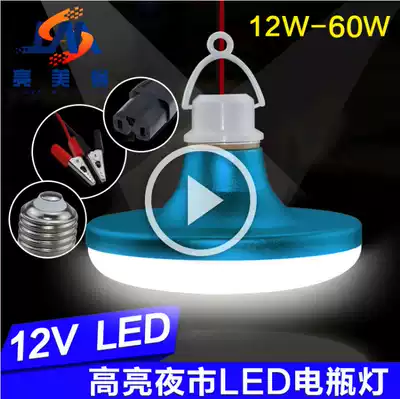 12v DC 48V electric car lights connected to 60V Volt electric car plug charging interface set up stalls night market bulb business