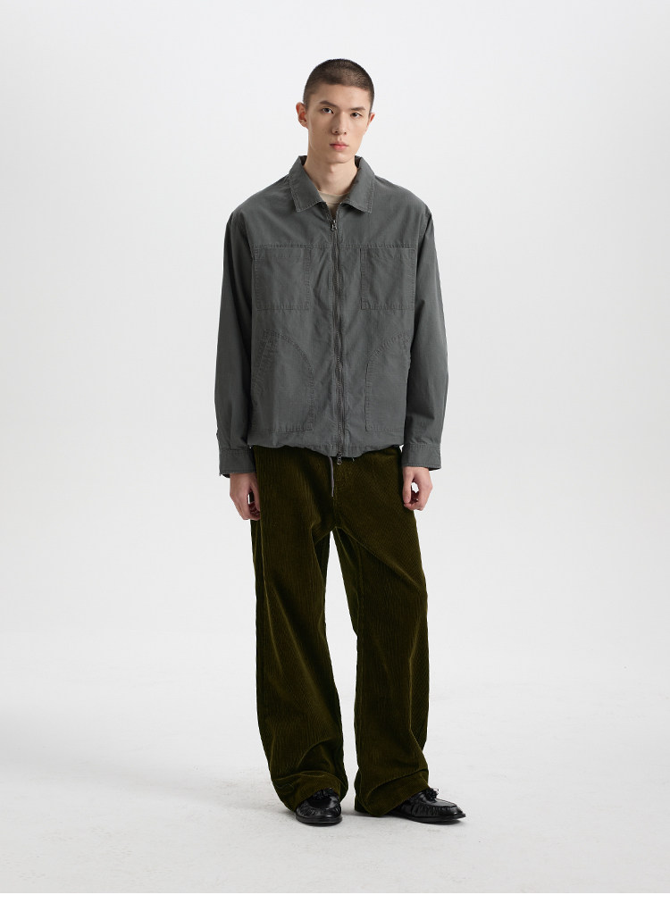 BUTTBILL Washed Shirt Jacket