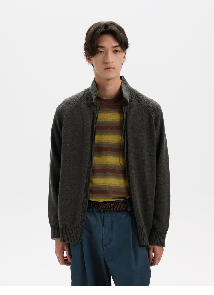 BUTTBILL Wool-Blend Double-Zip Cardigan