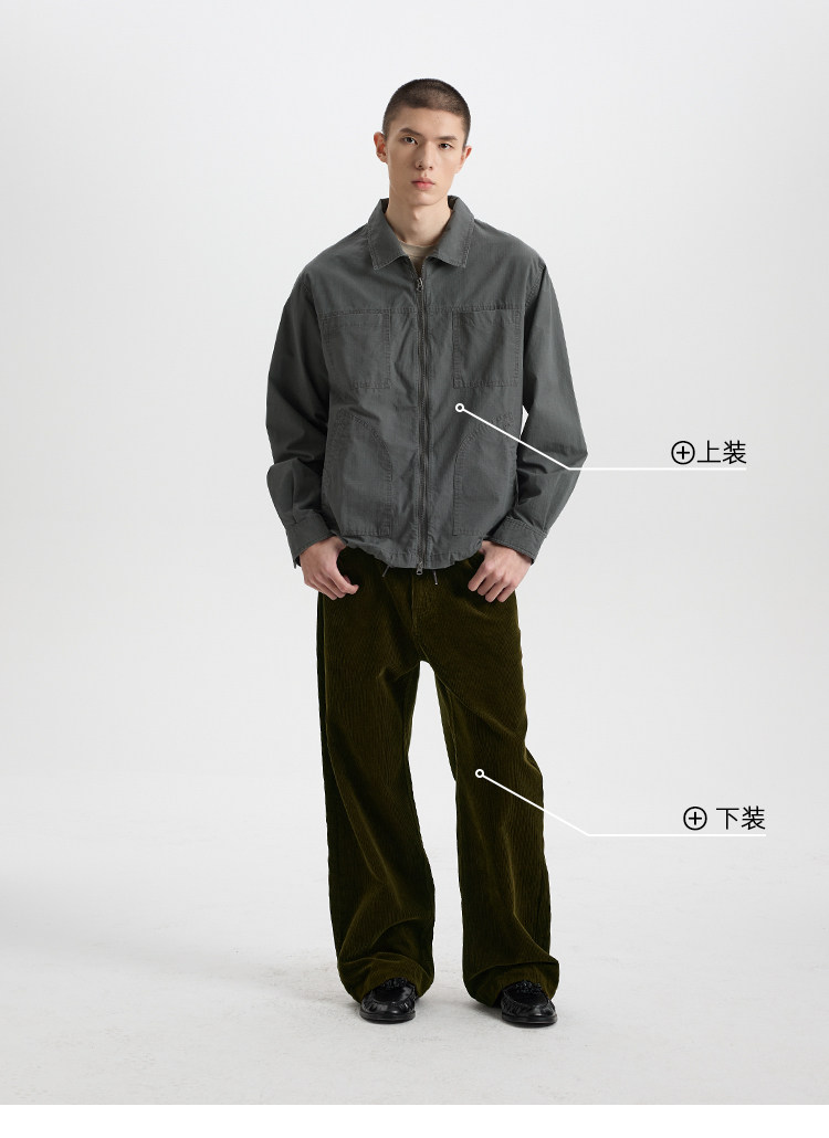 BUTTBILL Washed Shirt Jacket