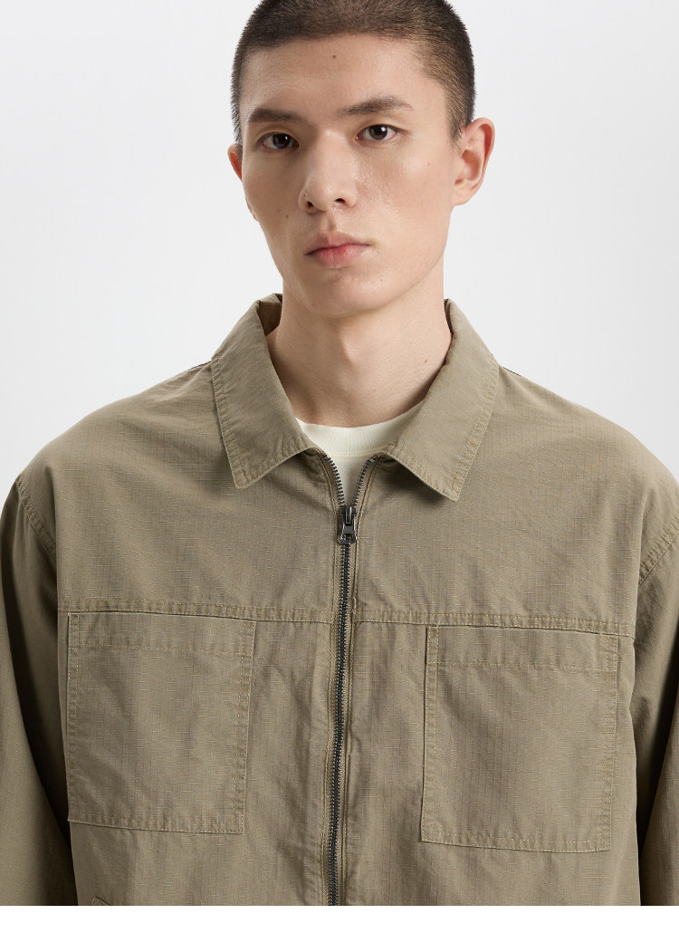 BUTTBILL Washed Shirt Jacket