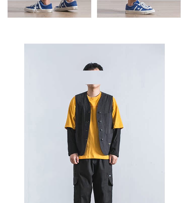 18AW Phong cách quân đội Nhật Bản retro nhiều túi vải giặt quần yếm nam và nữ lỏng lẻo thẳng dài quần áo thể thao nam