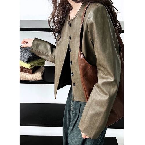 Осенняя полиуретановая куртка, в корейском стиле, по фигуре