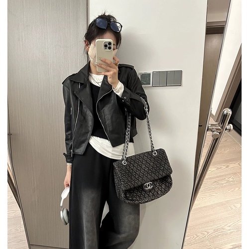 Осенняя короткая полиуретановая куртка для отдыха, европейский стиль, в корейском стиле