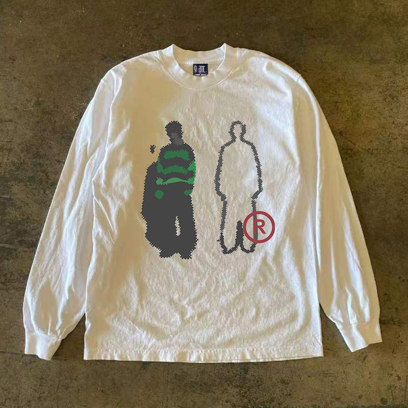 Xiao Chen Has Many Stories, 300g Heavyweight Pure Cotton! European and American Trendy Brand Loose Long-Sleeve T-Shirt, Oversize Base Shirt