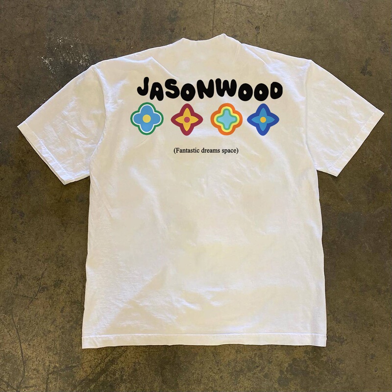 Xiao Chen Has Many Stories 3A260G Double Yarn Pure Cotton! American Retro Heavyweight Couple's Loose Short-Sleeved T-Shirt for Women and Men Xiao Chen Has Many Stories 3A260G Double Yarn Pure Cotton! American Retro Heavyweight Couple's Loose Short-Sleeved T-Shirt for Women and Men