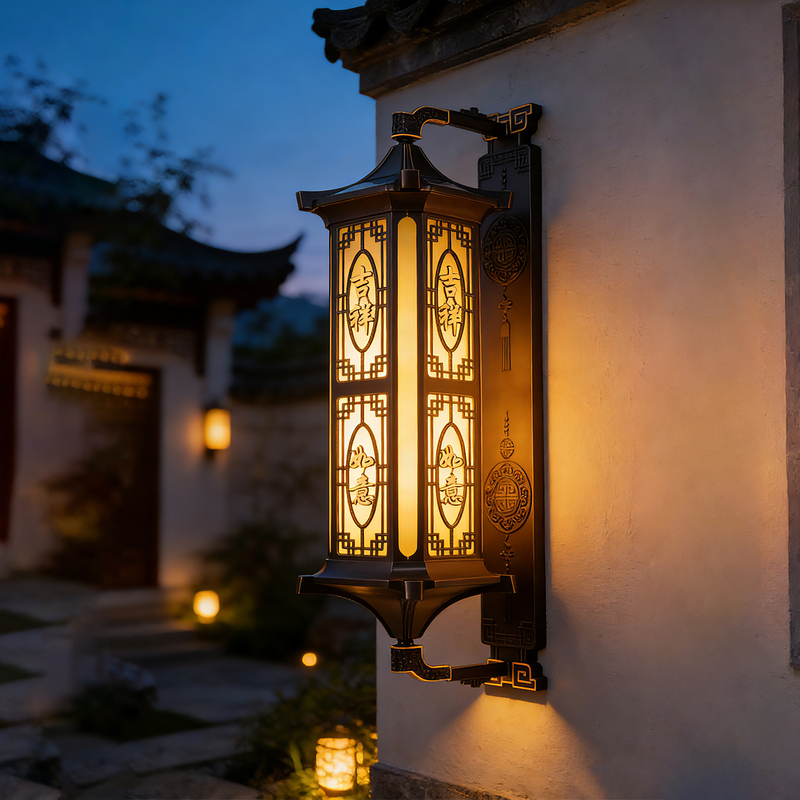 New Chinese-Style Auspicious Solar Wall Lamp, All-Aluminum, Outdoor Waterproof, Suitable for Villa Self-Built Houses, Front Door, Side Courtyard, Gate Lamp New Chinese-Style Auspicious Solar Wall Lamp, All-Aluminum, Outdoor Waterproof, Suitable for Villa Self-Built Houses, Front Door, Side Courtyard, Gate Lamp