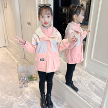 Girls three-in-one submachine clothes detachable 2021 new spring and autumn children jacket thickened little girl autumn clothing blouse