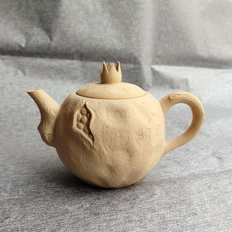 (2020 Imitation Handmade Pomegranate Pot) Antique Mud Pottery Material Plain Porcelain Mud Jingdezhen Ceramic Underglaze Painting