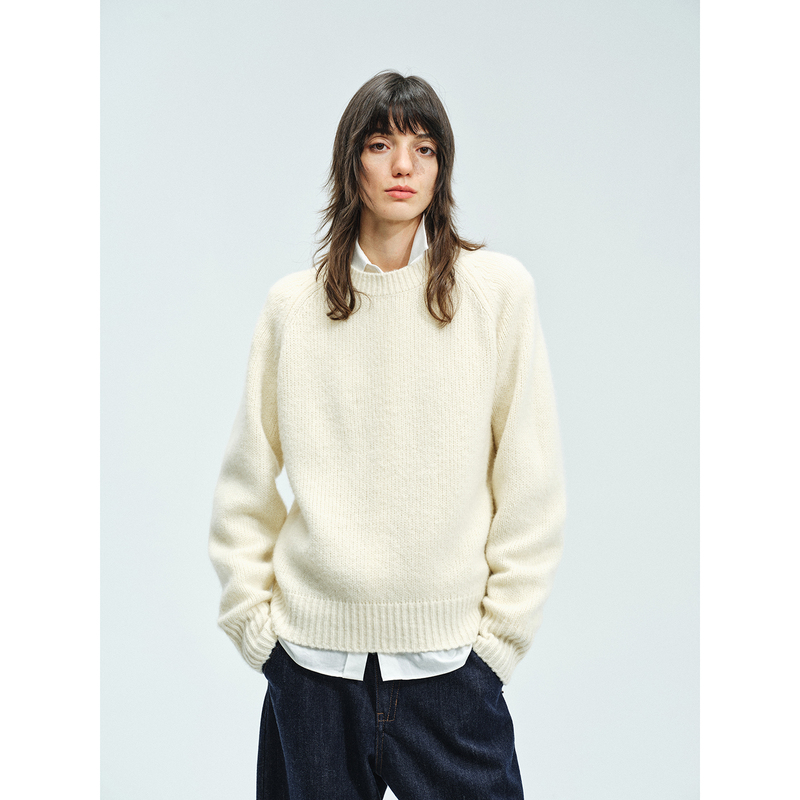 Ayuko｜Luxury Brand Exclusive Herbalife Pure Cashmere Floral Yarn, Misty Velvet Feel Row Lazy Oversized Sweater Knitwear