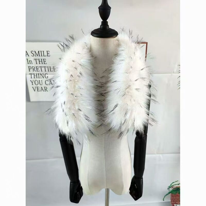 Hanfu Shawl with Fur Collar, down Jacket with Raccoon Fur, Extra-Long Cosplay Costume, Universal for Men, Women, and Children, Universal Fur Collar