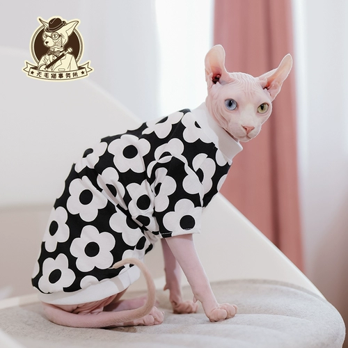 无毛猫事务所 Утолщенная хлопковая одежда для кошки осенней и зимней сфинкс с длинными рукавами.