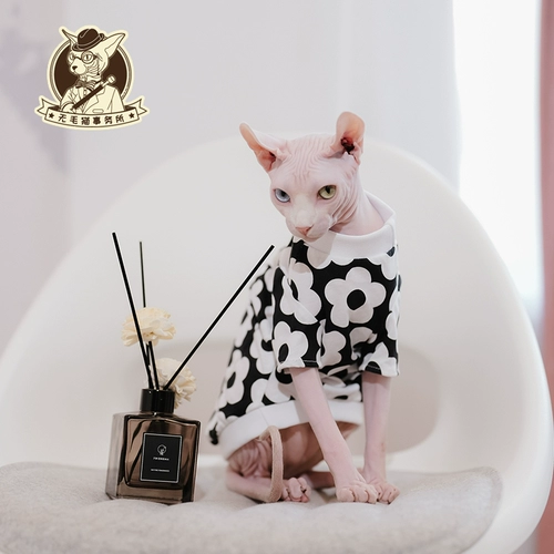 无毛猫事务所 Утолщенная хлопковая одежда для кошки осенней и зимней сфинкс с длинными рукавами.