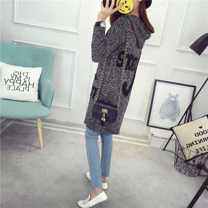 Áo len nữ mùa thu 2018 trong phần dài cỡ lớn áo len thời trang áo hoodie nữ ao len