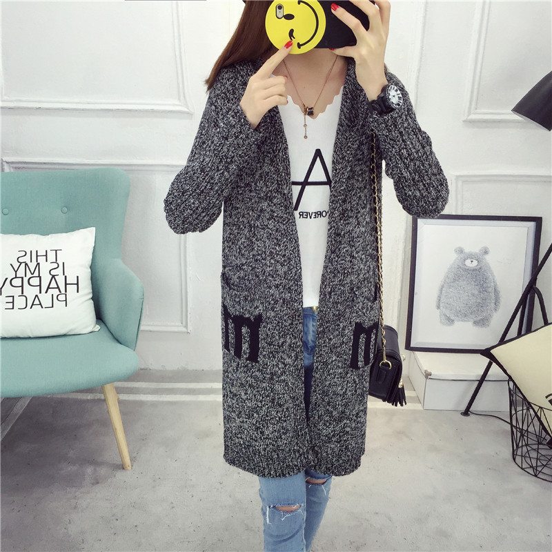 Áo len nữ mùa thu 2018 trong phần dài cỡ lớn áo len thời trang áo hoodie nữ ao len