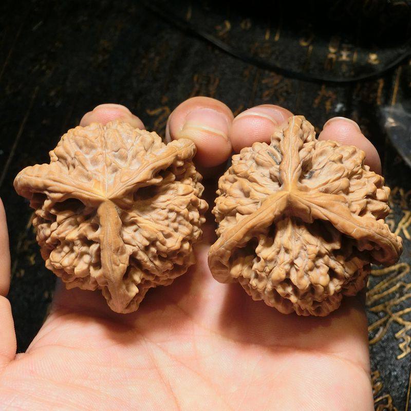 Special price wen play walnut carved official hat four buildings white lion head tiger head is running boutique three-edged four-sided splicing