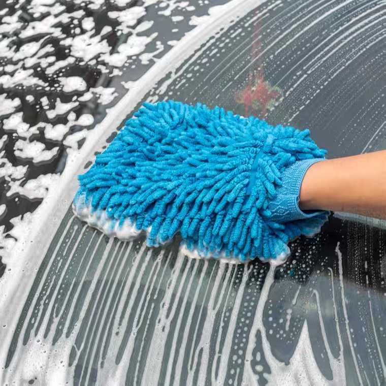 Weitu car wash Chenille coral velvet gloves Plush bear paw special car wash does not hurt paint polyps car wash
