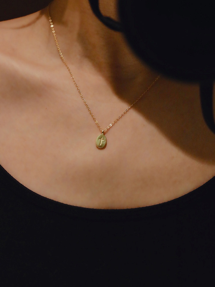 vm original design 925 silver plated 18k gold chain lock bone chain retro minimalist temperament pendant item