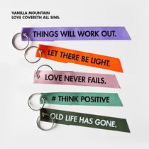 VM original design a small word key chain English letter ribbon ribbon strip decoration creative color