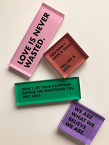 VM original design color jelly acrylic refrigerator stickers tile simple text decoration Nordic