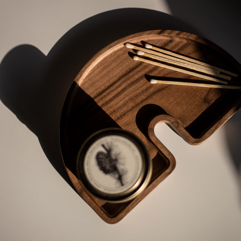 VM original design rainbow tray black walnut cherry wood solid wood whole wood simple jewelry miscellaneous items desktop storage