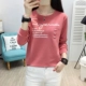 Áo thun dài tay mùa thu mới 2018 nữ phiên bản Hàn Quốc của quần lửng hoang dã mùa xuân và quần áo mùa thu nữ khoe dáng từ bi áo thun tay lỡ