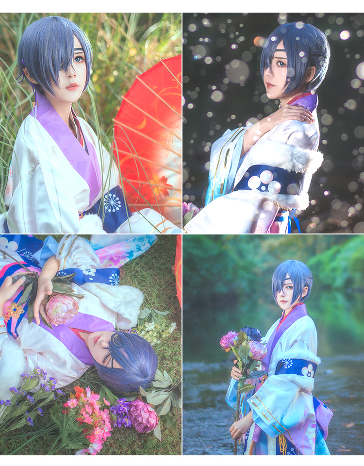 [Alice] phó tế đen Sylvan Dom Haiwei / tóc giả bằng lụa nhiệt độ cao màu xanh xám senya miku