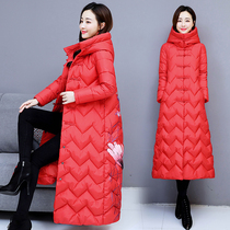 Cotton coat women 2020 new winter Chinese style hooded long knee size buckle cotton jacket jacket down padded jacket