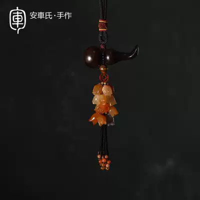 Anche's car rear mirror pendant high-grade Ebony ornaments eight fairy gourd Magnolia orchid agate car supplies