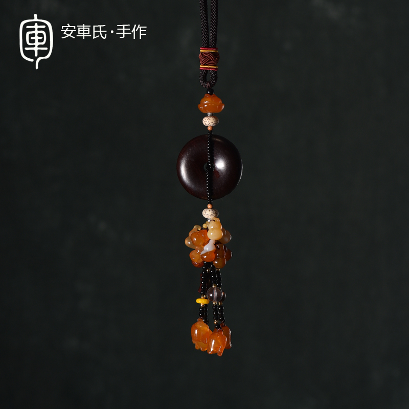 Amcar's upscale car in car hanging accessories Natural sandalwood Christmas Eve Bodhi woman on-board rear camera mirror pendant