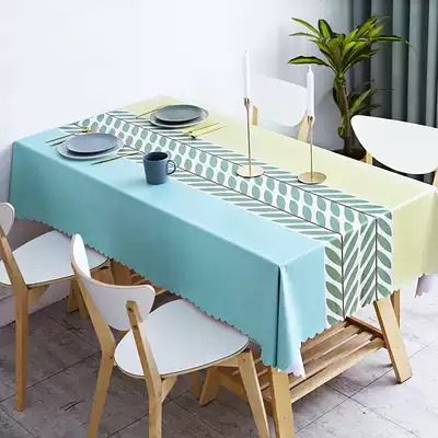 Tablecloth waterproof and oil-proof non-washing pvc Nordic rectangular table cloth tea table mat table cloth net red ins fabric