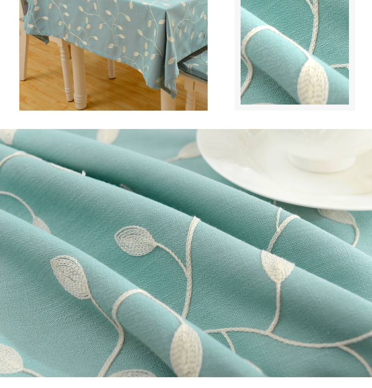 vải bông khăn trải bàn thêu vườn phong cách châu Âu bàn cà phê hình chữ nhật vải khăn trải bàn khăn bàn tròn bàn bìa tùy chỉnh - Khăn trải bàn vải làm khăn trải bàn