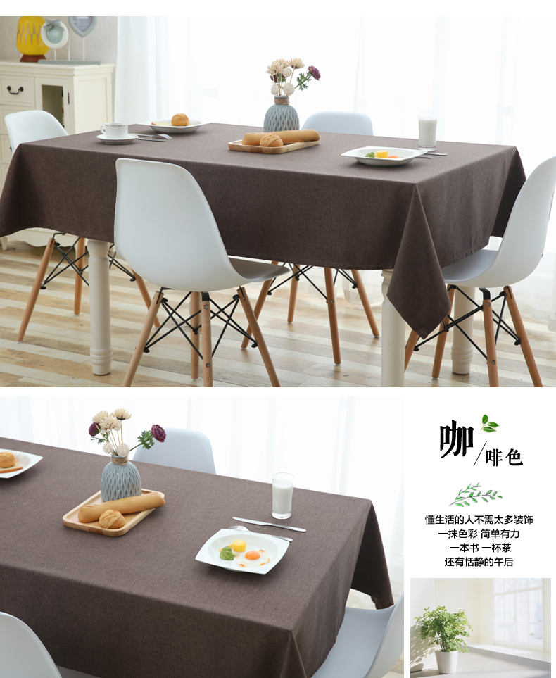Màu đơn giản bàn vải vải cotton và vải lanh nhỏ tươi không thấm nước bàn cà phê vải bàn mat châu Âu phòng khách hình chữ nhật khăn ăn