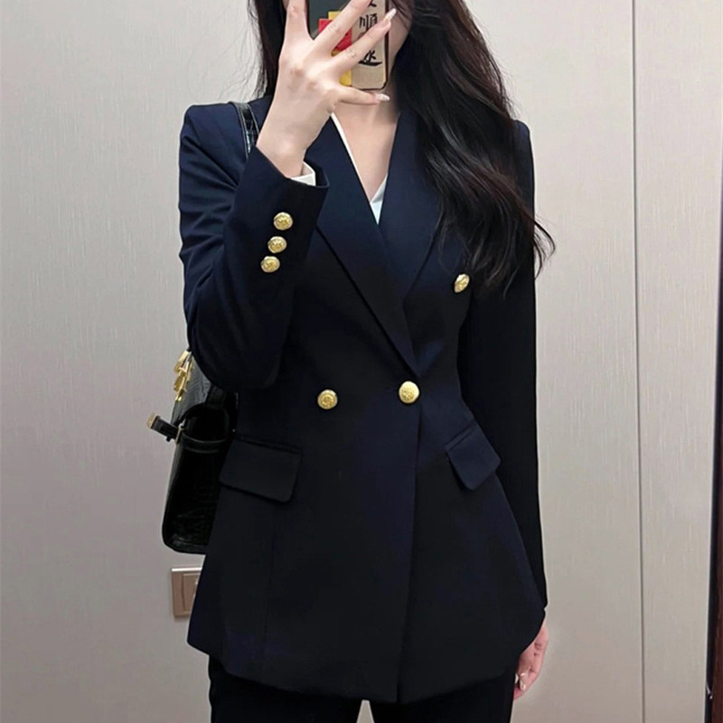 Plus-Size Women's Professional Blazer Set for a Slimming Effect, 100kg Work Interview Host Two-Piece Suit with Trousers Plus-Size Women's Professional Blazer Set for a Slimming Effect, 100kg Work Interview Host Two-Piece Suit with Trousers