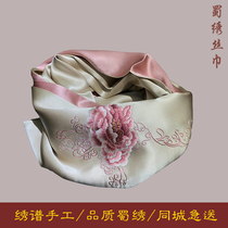 Embroidery handiwork Chengdu special souvenir Shu embroidery mulberry silk scarf sent to the mother girlfriend teacher elders
