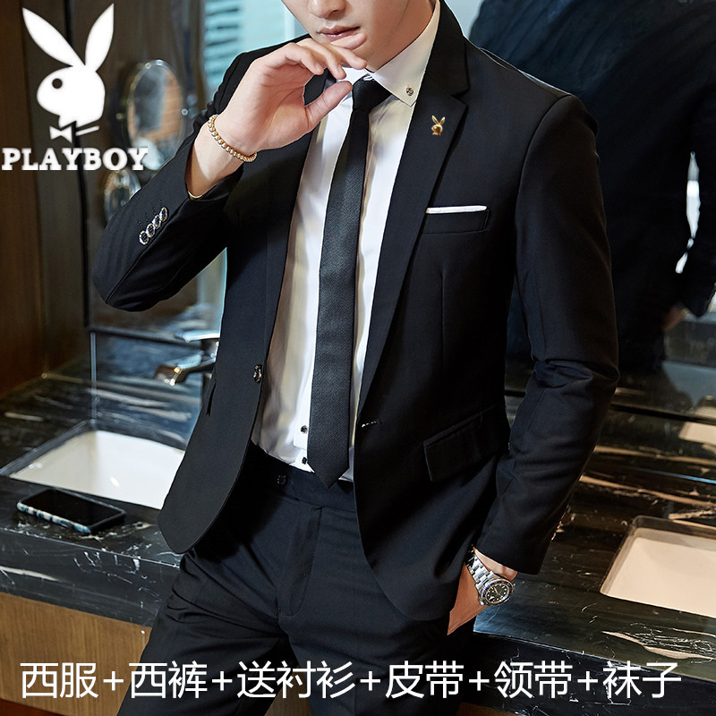 Playboy phù hợp với phù hợp với nam giới ba mảnh Hàn Quốc phiên bản của lớp chuyên nghiệp thường phù hợp với phù hợp với áo khoác thủy triều