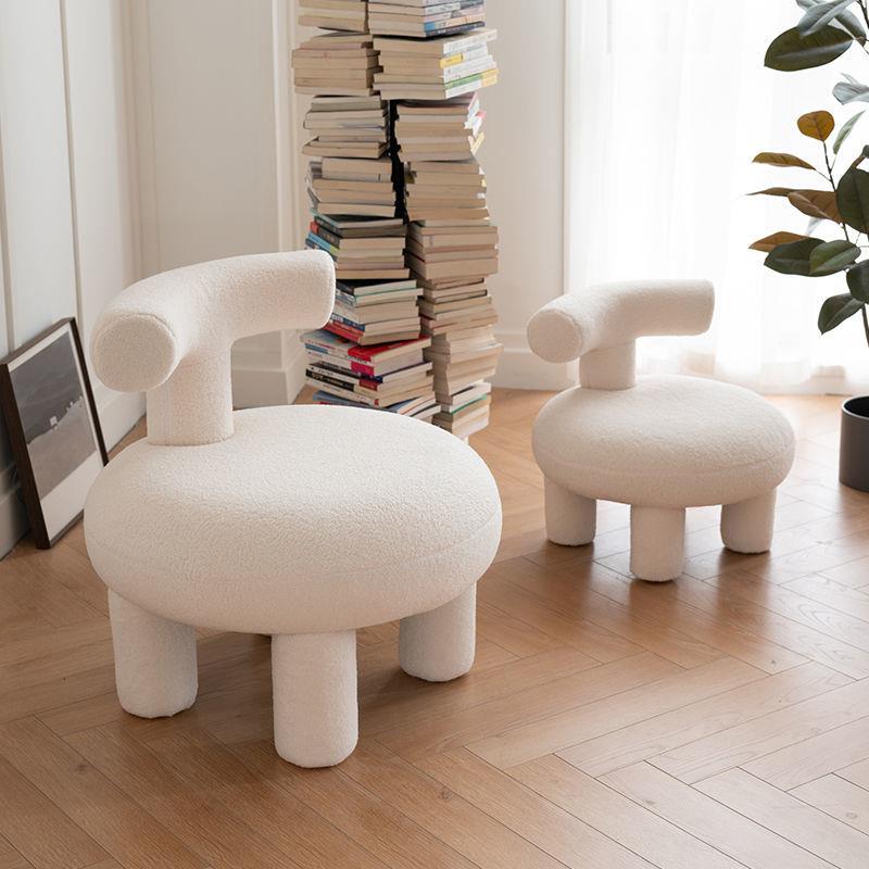 Designer Children Cartoon Small Sofa Living Room Imitation Lamb Wool single bedroom sitting stool for shoe-changing stool Domestic hotel