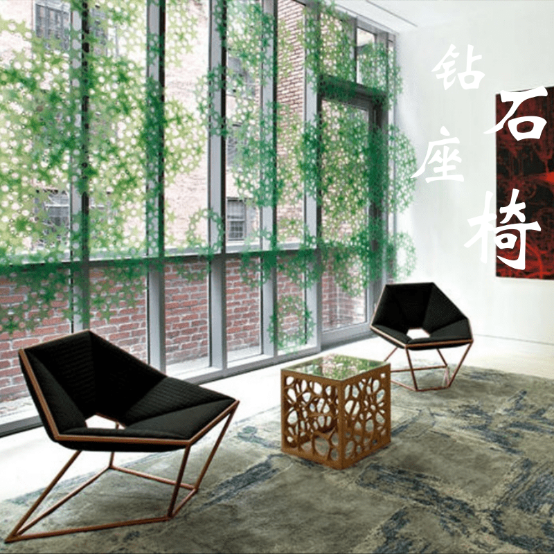 Designer Nordic Modern High-end Villas Stainless Steel Chairs Sandchairs Sofa Chairs Living-room Hardware Tea Table Combined Leisure Chair