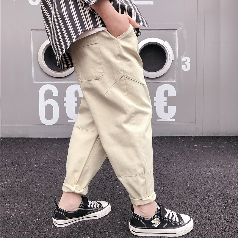 Boys pants spring and autumn spring 2021 new baby casual pants thin section loose spring children's dad pants