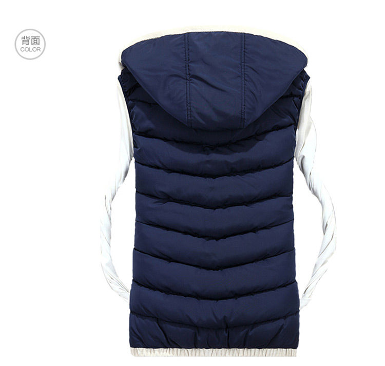 Mùa thu và mùa đông các cặp đôi xuống áo vest cotton Phiên bản nam và nữ vest nam vest vest có thể tháo rời mũ vest khoác vest nam